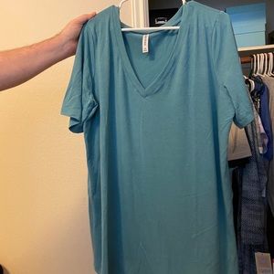 3xl teal v neck top